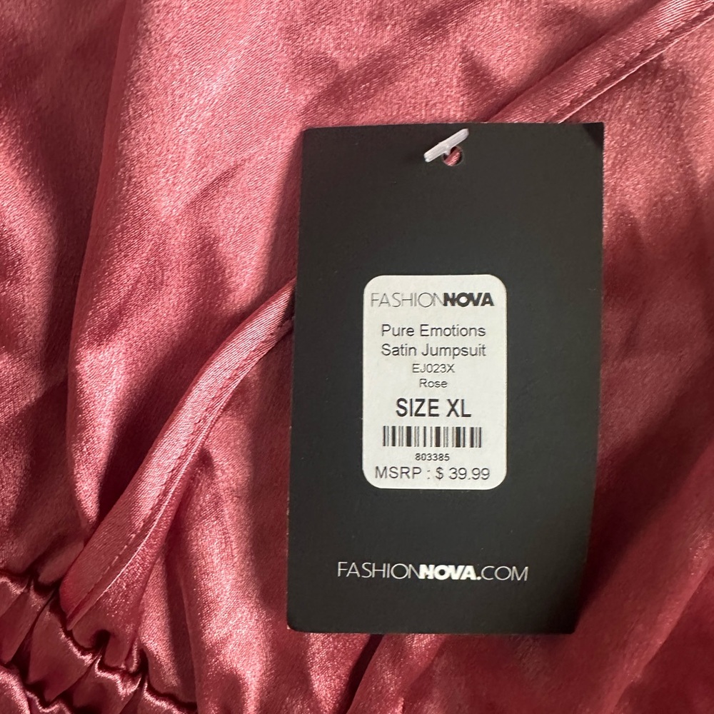 Fashion Nova Pink Jumpsuit with Shiny Finish - Picture 2 of 3